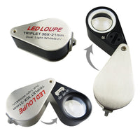 ILJL-46 Mini 30X Jeweler Loupe Magnifier + LED & UV light 21mm lens - Instrulife