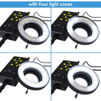 ILMI-47 144 LED Microscope Camera Ring Light (4zone control 61mm MaxDia) - Instrulife