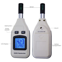 ILTH-238 Handheld Digital Humidity & Temperature Meter 0~100% RH/ -30~70°C (-22~158°F) LCD Display Backlight Moisture Thermo Hygrometer Thermometer Small Tester Gauge for Home Kitchen Indoor Outdoor - Instrulife