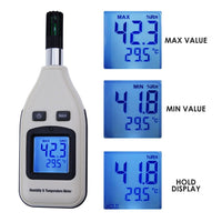 ILTH-238 Handheld Digital Humidity & Temperature Meter 0~100% RH/ -30~70°C (-22~158°F) LCD Display Backlight Moisture Thermo Hygrometer Thermometer Small Tester Gauge for Home Kitchen Indoor Outdoor - Instrulife