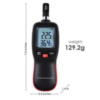 ILHT-278 Digital Humidity Temperature Meter Psychrometer Thermo-Hygrometer 999 Sets Data Storage with Dew Point and Wet Bulb Temperature Measurement Dual Display Portable Tester - Instrulife