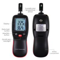 ILHT-278 Digital Humidity Temperature Meter Psychrometer Thermo-Hygrometer 999 Sets Data Storage with Dew Point and Wet Bulb Temperature Measurement Dual Display Portable Tester - Instrulife