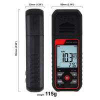 ILMM-344 Pin Type Handheld Moisture Meter Humidity Tester Detector Visual High / Medium / Low Alerts Function for Wood, Plaster, Drywall, Concrete Floors, Building Materials - Instrulife