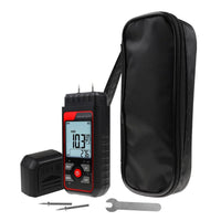 ILMM-344 Pin Type Handheld Moisture Meter Humidity Tester Detector Visual High / Medium / Low Alerts Function for Wood, Plaster, Drywall, Concrete Floors, Building Materials - Instrulife