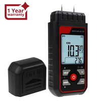 ILMM-344 Pin Type Handheld Moisture Meter Humidity Tester Detector Visual High / Medium / Low Alerts Function for Wood, Plaster, Drywall, Concrete Floors, Building Materials - Instrulife