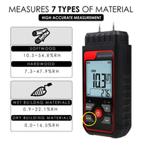ILMM-344 Pin Type Handheld Moisture Meter Humidity Tester Detector Visual High / Medium / Low Alerts Function for Wood, Plaster, Drywall, Concrete Floors, Building Materials - Instrulife