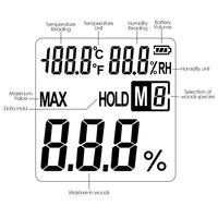 ILMM-813 Digital Wood Moisture Meter 2~70% Humidity 20~90% RH Temperature -10~60°C (14~140°F) Tester, Timber, Damp Detector Portable, Measure Water Percentage in Sheetrock, Bamboo, Paper, Soft Wood - Instrulife