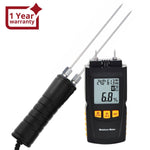 ILMM-813 Digital Wood Moisture Meter 2~70% Humidity 20~90% RH Temperature -10~60°C (14~140°F) Tester, Timber, Damp Detector Portable, Measure Water Percentage in Sheetrock, Bamboo, Paper, Soft Wood - Instrulife