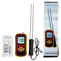 ILMM-814 Portable Digital Grain Moisture Meter, Compact High Quality Rice Corn Wheat Tester Analyzer- Range 5~30%, Temperature Humidity Measure - Instrulife