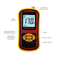ILMM-814 Portable Digital Grain Moisture Meter, Compact High Quality Rice Corn Wheat Tester Analyzer- Range 5~30%, Temperature Humidity Measure - Instrulife