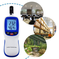 ILTH-794 Digital Humidity & Temperature Meter Hygrometer Psychrometer, Dew point and Wet-bulb Temperature range -20~70°C, Humidity range 0~100%RH, Min/Max Hold, LCD Backlight - Instrulife