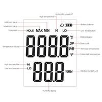 ILTH-794 Digital Humidity & Temperature Meter Hygrometer Psychrometer, Dew point and Wet-bulb Temperature range -20~70°C, Humidity range 0~100%RH, Min/Max Hold, LCD Backlight - Instrulife