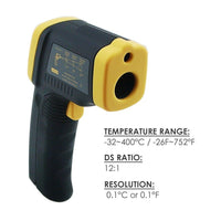 ILTH-736 Digital Industrial Infrared Thermometer, -32~400°C (-26~752°F) 12:1 Laser IR Gun Non-contact Measurement, Portable Instant Measure - Instrulife