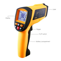 ILTH-803A 50:1 Non-contract IR Infrared Laser Thermometer -30~1150°C/ -22~2102°F 0.1~1EM Pyrometer, Digital Professional Instant Read Hand Held Laser IR Temp Meter for Cooking/ Automotive/ Industrial/ Lab - Instrulife