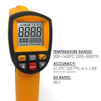 ILTH-806 Digital 50:1 Pro IR Thermometer 1650°C 3002°F Adjustable - Instrulife