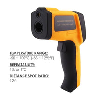 ILTH-809 Digital 0.10~0.99 EM Infrared Thermometer 12:1 Pyrometer 700°C - Instrulife