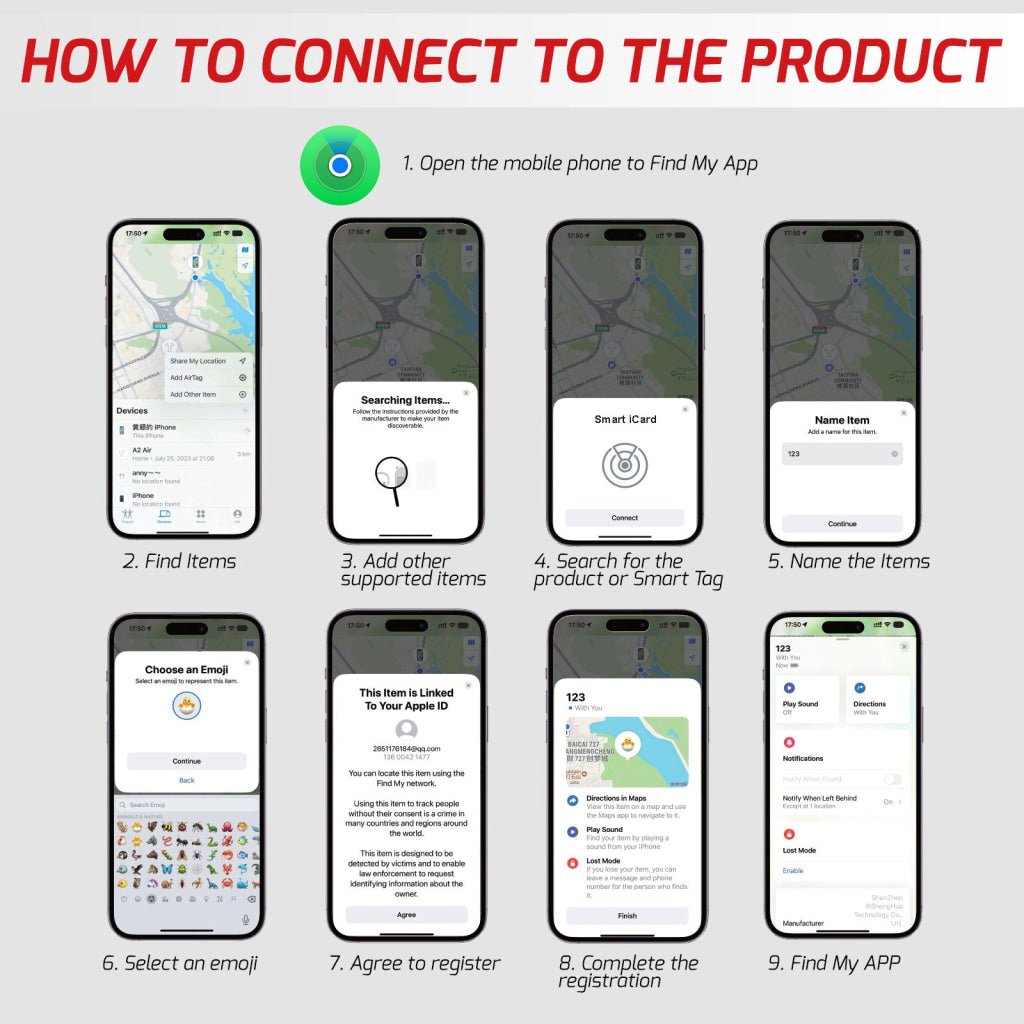 ILGP-405 Wallet Finder Bluetooth Lost Item Locator Smart Luggage Tags iOS Compatible Thin Tracker Works with Apple Find My App Anti-loss Device Waterproof Locator Phone Finder - Instrulife
