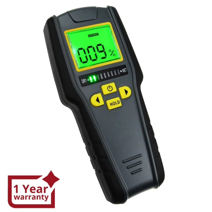 ILMM-98 Digital Pinless Non-invasive Inductive Moisture Meter Hard Soft Wood Drywall Masonry Scanner Tricolor Bar Graph Indicator Intelligent Lumber Timber Board Wet Dry Tester Traders Craftsmen DIY - Instrulife