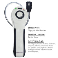 ILLD-780 Portable Combustible Gas Leak Detector 50ppm with Built-in Sensor , Propane Butane Methane Natural Gas, Adjustable Sound Light Alarm Tester - Instrulife