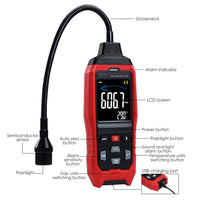ILLD-398 Natural Gas Detector Gas Sniffer Gas Leak Detector Locating Propane, Natural Gas, and Combustible Gas Leak for Home and RV with Gooseneck Probe, Buzzer, Light Indicator - Instrulife