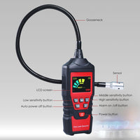 ILLD-425 Gas Leak Detector Combustible Gas Test Analyzer Portable Natural Gas Sniffer for Flammable Natural Gas Acetone Propane Benzene Ethanol Gasoline Methane etc 0~9999PPM Measurement Range - Instrulife