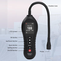ILLD-431 Halogen Gas Leak Detector High Sensitivity for Air Conditioning Repair, Car Repair, Gas Pipelines, Industrial Plant, Home Use with 10.5-inch Gooseneck Probe Visual, Audible and Vibration Alert - Instrulife