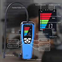 ILLD-432 Refrigerant Leak Detector Handheld 17-inch Gooseneck Probe Sensor Heating Diode Leak Tester for Air Conditioning and Refrigeration System with Buzzer, Visual Alarm and LCD Bar Graph - Instrulife