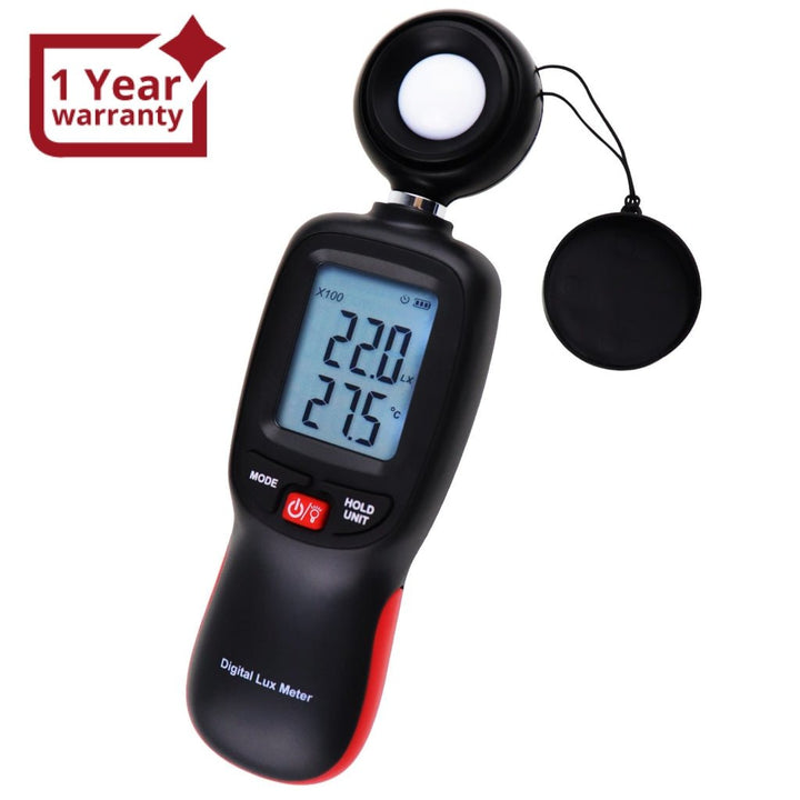 ILLX-274 Light Meter Digital Illuminance Luminometer up to 200,000 Lux Luxmeter Foot Candle/Lux Temperature Tester Handheld with Backlight and Data Storage - Instrulife