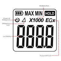 ILLX-145 Digital Light Mini Lux Meter Measurement Range 0 ~ 200,000 LUX / 0 ~ 18,500 FC, Portable Instrument, Auto Range - Instrulife