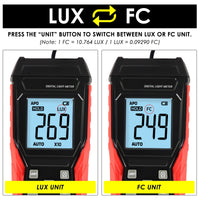 ILLX-331 Digital Light / Lux Meter LUX Footcandle FC Illuminance Tester 200000Lux / 20000Fc - Instrulife