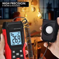 ILLX-331 Digital Light / Lux Meter LUX Footcandle FC Illuminance Tester 200000Lux / 20000Fc - Instrulife