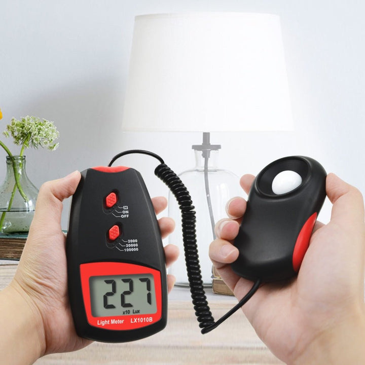 ILLX-146N Digital Light Meter Luxmeter 0~100,000 Lux w/ Selectable Range x1 x10 x100, Handheld Illuminance Tester Sensor Illuminometer Lighting Level Measurement, for Indoor Room Greenhouse Plants Home - Instrulife