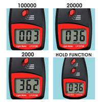 ILLX-146N Digital Light Meter Luxmeter 0~100,000 Lux w/ Selectable Range x1 x10 x100, Handheld Illuminance Tester Sensor Illuminometer Lighting Level Measurement, for Indoor Room Greenhouse Plants Home - Instrulife