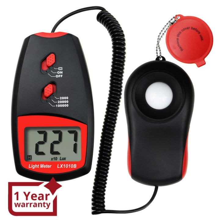 ILLX-146N Digital Light Meter Luxmeter 0~100,000 Lux w/ Selectable Range x1 x10 x100, Handheld Illuminance Tester Sensor Illuminometer Lighting Level Measurement, for Indoor Room Greenhouse Plants Home - Instrulife