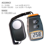 ILLX-147 Digital Light Meter 100,000 Lux LCD Lab Photo Camera - Instrulife