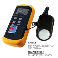 ILLX-148 Digital Light Level Meter 200,000 Lux Photo Camera - Instrulife