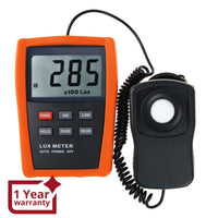 ILLX-149 Professional Digital Lux/ Light Level Meter 1~200,000 Lux Luminometer Illuminance Meter, 4 Ranges Tester with Photodiode and Filter Sensor + Data HOLD Function - Instrulife
