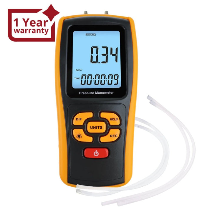 ILMA-277 Digital Manometer Digital Air Pressure Meter Differential Air Pressure Gauge Dual Port HVAC Gas Pressure Tester Handheld Portable Tool - Instrulife
