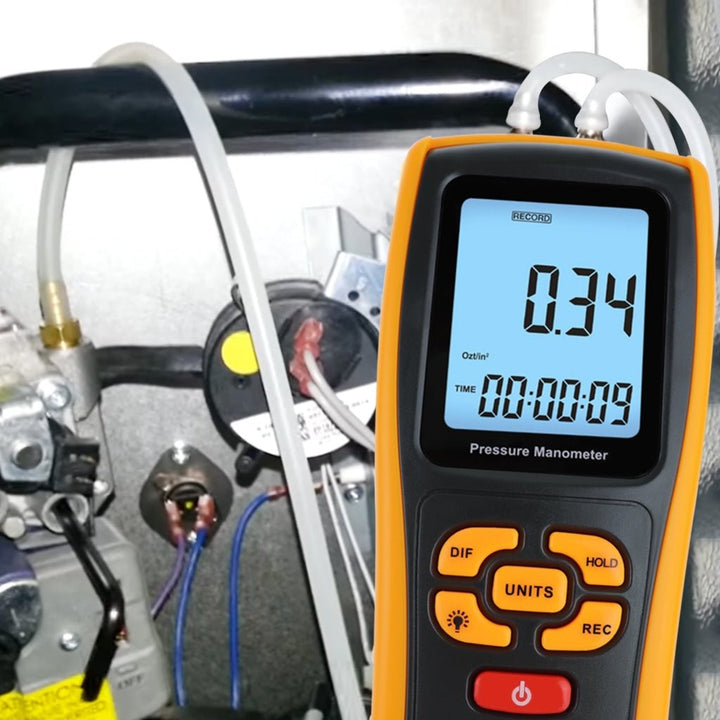 ILMA-277 Digital Manometer Digital Air Pressure Meter Differential Air Pressure Gauge Dual Port HVAC Gas Pressure Tester Handheld Portable Tool - Instrulife