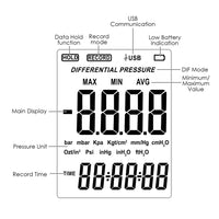 ILMA-277 Digital Manometer Digital Air Pressure Meter Differential Air Pressure Gauge Dual Port HVAC Gas Pressure Tester Handheld Portable Tool - Instrulife