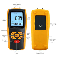ILMA-277 Digital Manometer Digital Air Pressure Meter Differential Air Pressure Gauge Dual Port HVAC Gas Pressure Tester Handheld Portable Tool - Instrulife