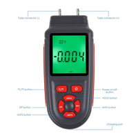 ILMA-346 Handheld Manometer Dual Differential Digital Gas Pressure Tester with Backlight 12 Selectable Units Air Pressure Gauge HVAC Tester with Data Storage Function - Instrulife