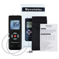 ILMA-186 Professional Digital Manometer, Portable Handheld Air Vacuum/ Gas Pressure Gauge Meter 11 Units with Backlight, ±13.78kPa ±2PSI, Suitable for Differential Pressure of 1-2 Pipes, Ventilation, Air Condition System Measurement - Instrulife
