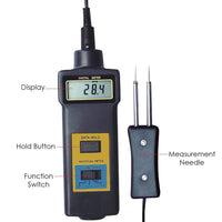 ILMM-892 Digital Moisture Meter & Thermometer, Wood Cotton Paper - Instrulife