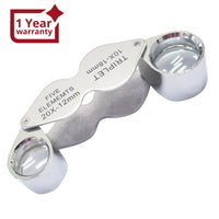 ILJL-855 Mini Portable 2 in 1 Jeweler's Loupe 10X & 20X Magnifier Dual Lens - Instrulife
