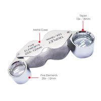 ILJL-855 Mini Portable 2 in 1 Jeweler's Loupe 10X & 20X Magnifier Dual Lens - Instrulife