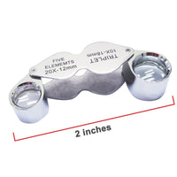 ILJL-855 Mini Portable 2 in 1 Jeweler's Loupe 10X & 20X Magnifier Dual Lens - Instrulife