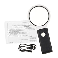 ILJL-362 Multifunction Magnifier Double Lens 10x and 25x Magnification with AC/DC Power 5LED and 2UV Light 90mm Optical Lens Handheld or Desktop Used - Instrulife