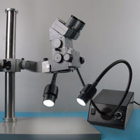 ILMI-208 Cold LED Dual Gooseneck Lights Microscope Illuminator with Dimmer, 6500K, Adjustable Brightness 100V~240V - Instrulife
