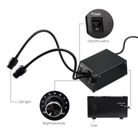 ILMI-208 Cold LED Dual Gooseneck Lights Microscope Illuminator with Dimmer, 6500K, Adjustable Brightness 100V~240V - Instrulife